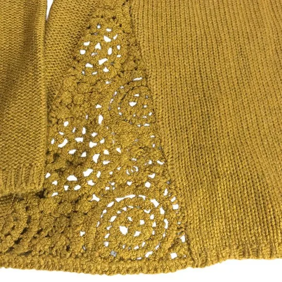 ANTHROPOLOGIE Angel of the North Turtleneck Cowl Neck Sweater Olive Green Brown.